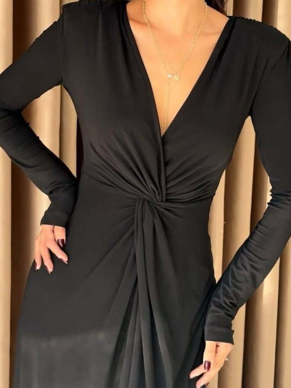 L'AGENCE Oceane Twist Front Maxi Dress